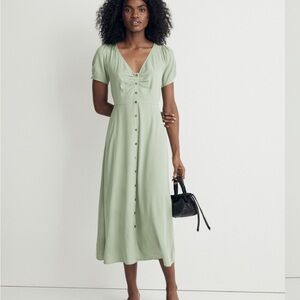 Madewell Sage Button-Down Midi Dress